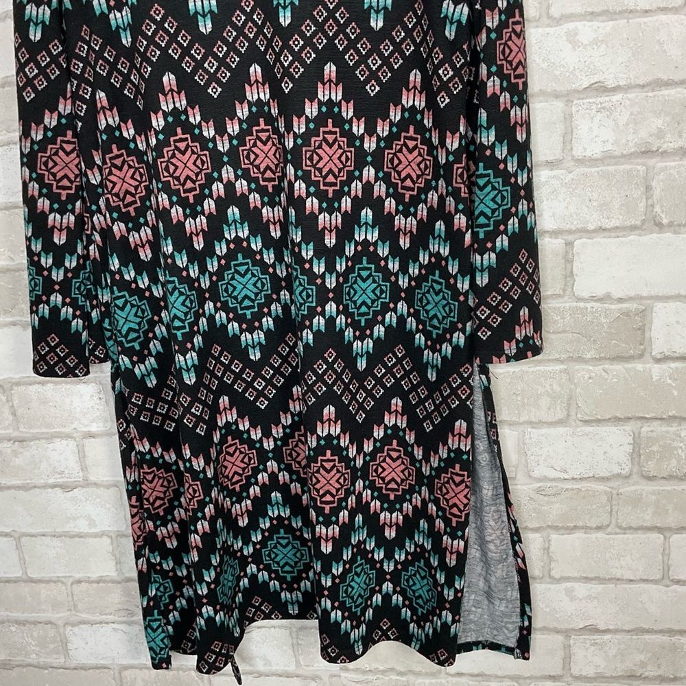 Vibrant Patterned Open Front Cardigan - Picture 9 of 12